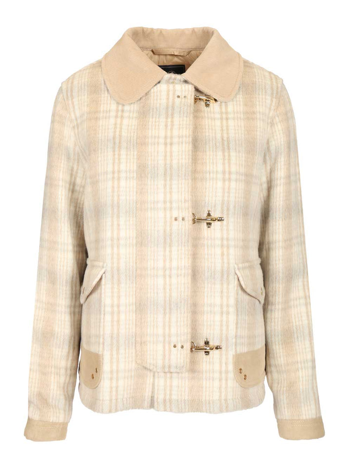 Fay Short Jacket With 3 Hooks Coats - Beige | d335bc3e76e16bbb9c0434f0740e2b46443157e9