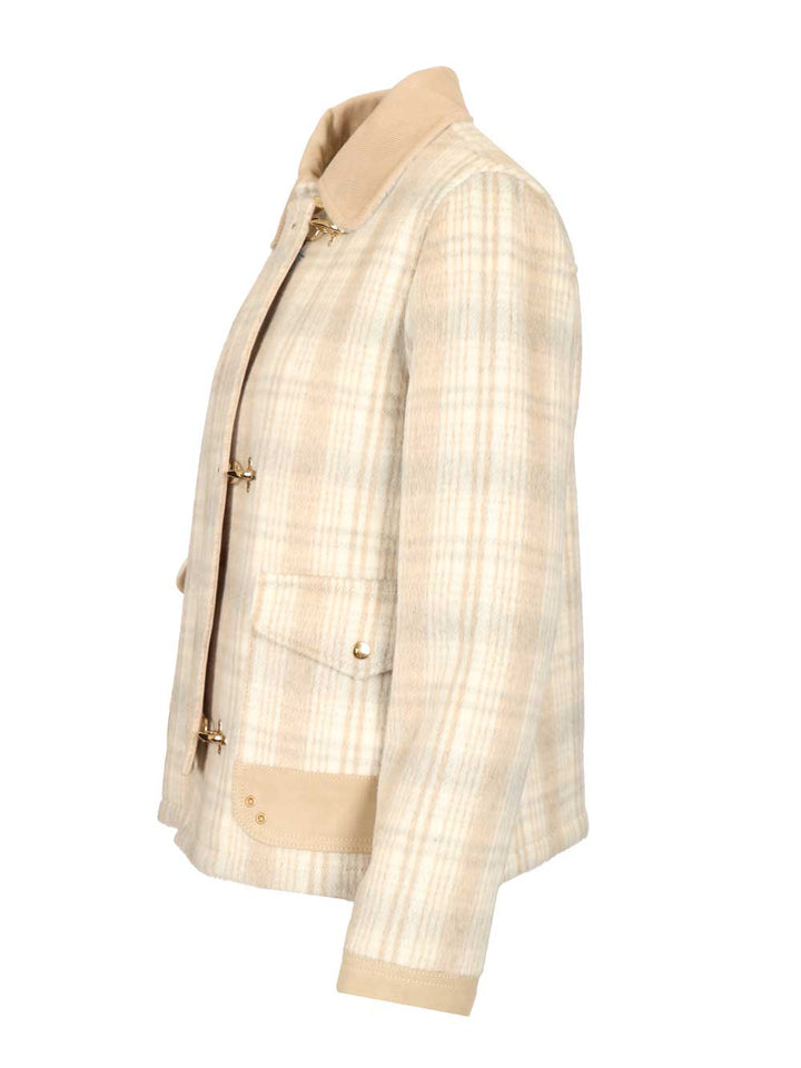 Fay Short Jacket With 3 Hooks Coats - Beige | 7c1a97964f7a1ddc7798437065da38d2a1be3831