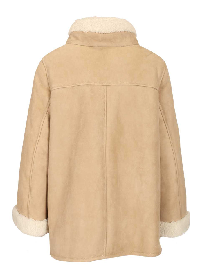 Fay Sheepskin Cape Coats - Grey | 7a3e5a98f020c30ae52f1e07759daa5a04121313