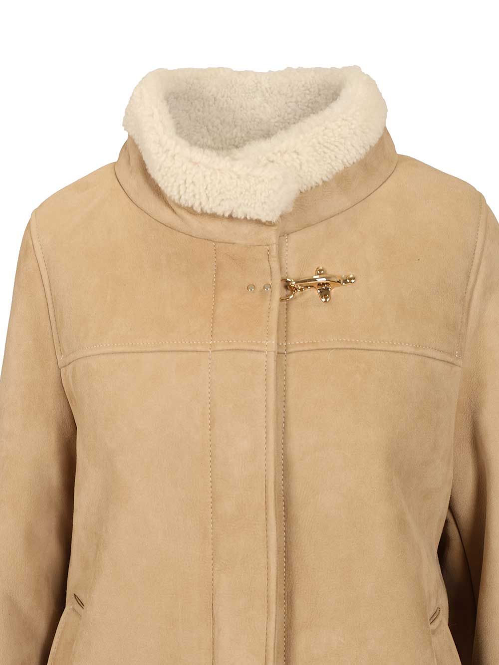 Fay Sheepskin Cape Coats - Grey | d6e2c27f30594c2facd127ed1102282992e5addb
