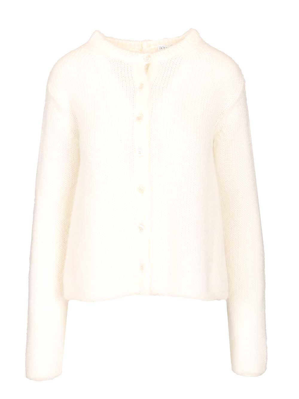 Loewe Mohair Blend Cardigan Knitwear - White | b79d4fb3da9f18956c744e0d984333ccacf6b415