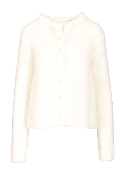 Mohair Blend Cardigan Knitwear White