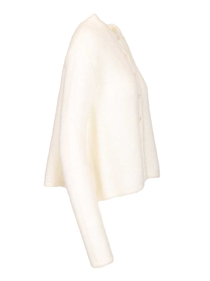 Loewe Mohair Blend Cardigan Knitwear - White | ede00d45edea9748911650e9cb25727ce7ec1021