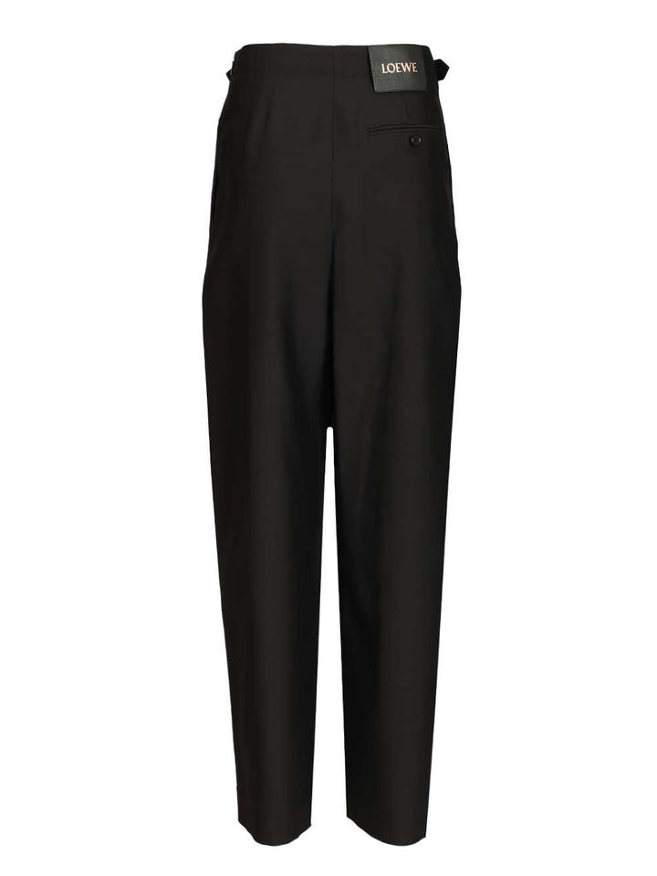 Loewe Wool And Silk Trousers - Black | c9ea38092fc5ff42e48c677579100e44a297a015