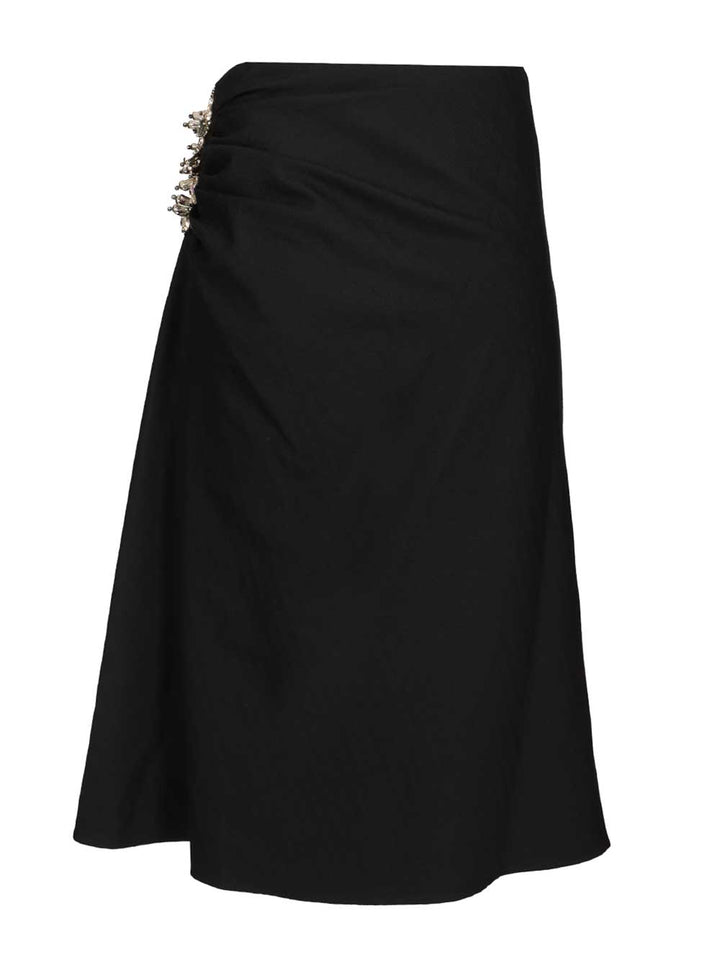 Dries Van Noten Embellished Draped Skirt Skirts - Blue | 3b82efeb6bf723bbdc44663d59517e9ec93704a7