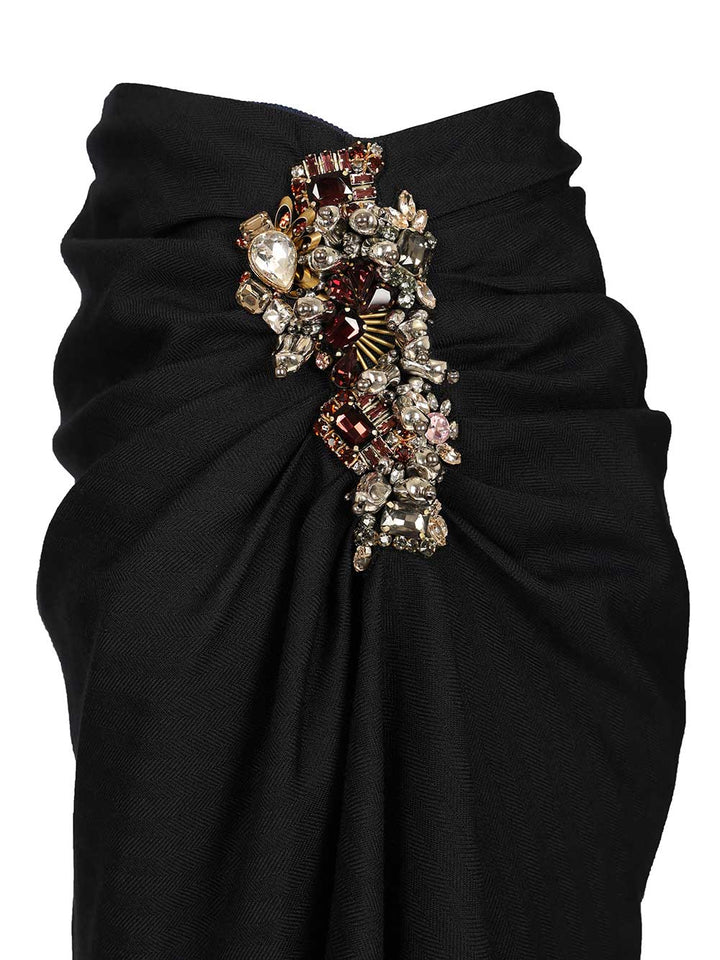 Dries Van Noten Embellished Draped Skirt Skirts - Blue | 5e96cacd092664e1a19e625abdee6d8ea44a3f23