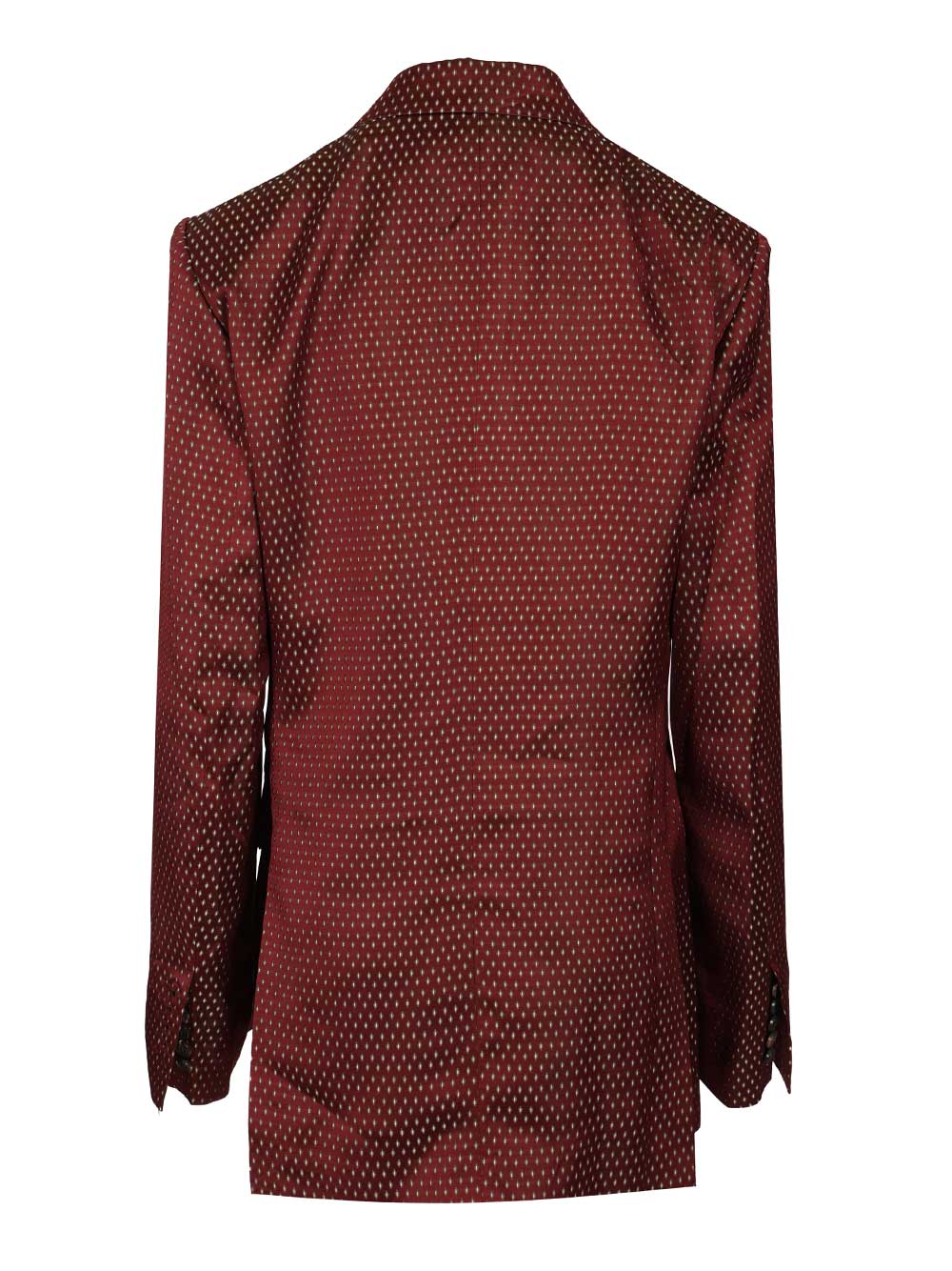 Dries Van Noten Double-Breasted Polka Dot Blazer Jackets - Bordeaux | fc577a163ae24001061c34e1e09c566014440fe0