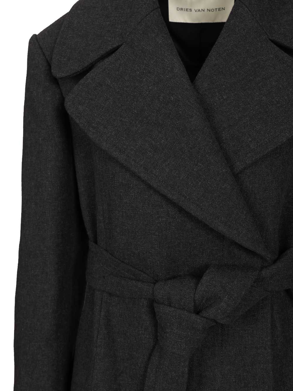 Dries Van Noten Short Coat In Cotton Blend Coats - Grey | b4696bc0ee38581a5aaa84601ddf28e30591dc13