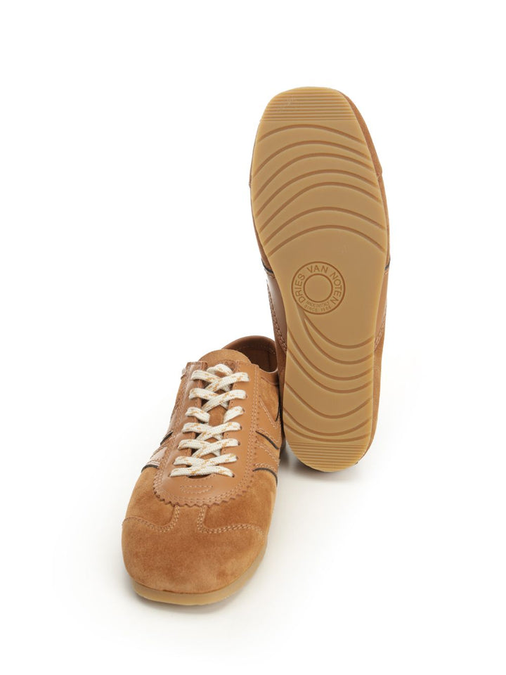 Dries Van Noten Leather And Suede Sneakers - Brown | 752d23bab4f90125d22943f284c82c7bf18b2d30