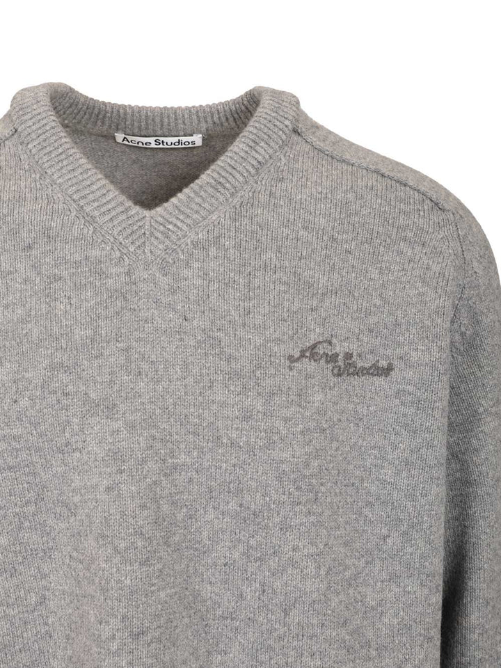Acne Studios V-Neck Sweater Knitwear - Grey | d4655babbace03e1b44ba1db51dfbed5f23e2a9a
