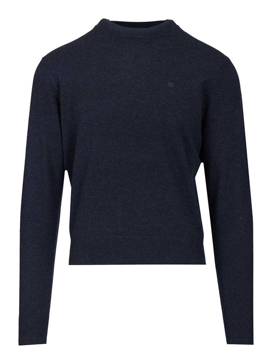 Crew Neck Sweater Knitwear Blue