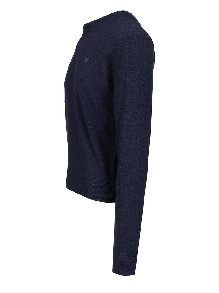 Acne Studios Crew Neck Sweater Knitwear - Blue | 83e67df72c5aec5261e6ff759b5a39215480c083