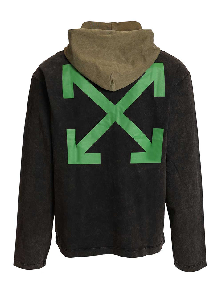 Off-White Two-Tone Hoodie T-Shirt - Black | cbb61e02789c23df8872e6fa51d87f9a482eada9