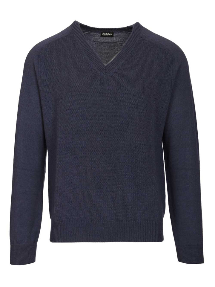 Ermenegildo Zegna Oasi Cashmere Sweater Knitwear - Blue | ca8641e52c581ab3e1706826325a91d1cdd98cad