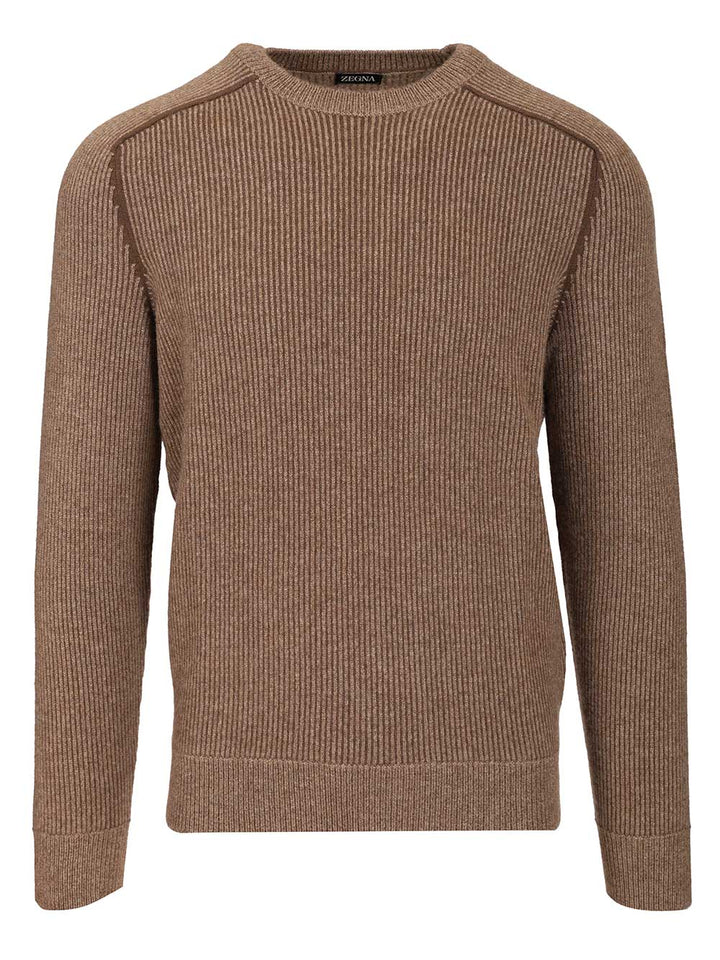 Ermenegildo Zegna Sweater In Cashmere Knitwear - Brown | a9e9c6a744c74fcf285b32b1b99cd3b408469789
