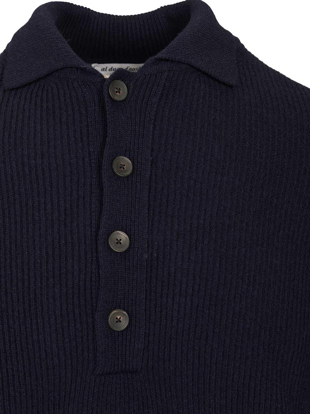 Al Duca D'Aosta Wool And Cashmere Polo Shirt Knitwear - Blue | 48c9ae247fbad59c439a112261233a0af6f5bba6