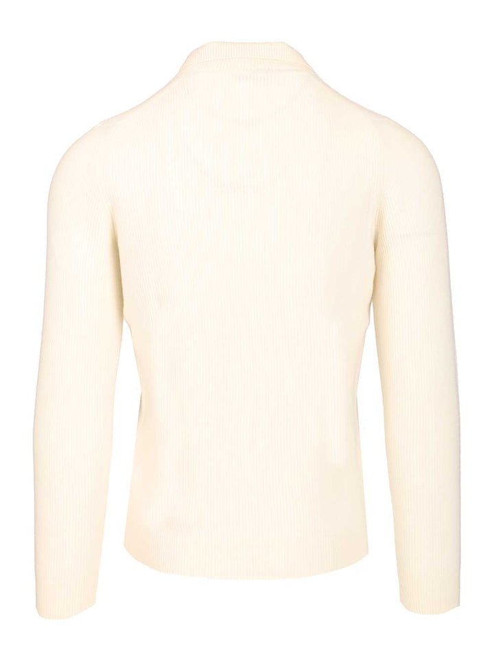 Al Duca D'Aosta Wool And Cashmere Polo Shirt Knitwear - White | 954748824508a9d100c86416a6cf885be6b0d4e1