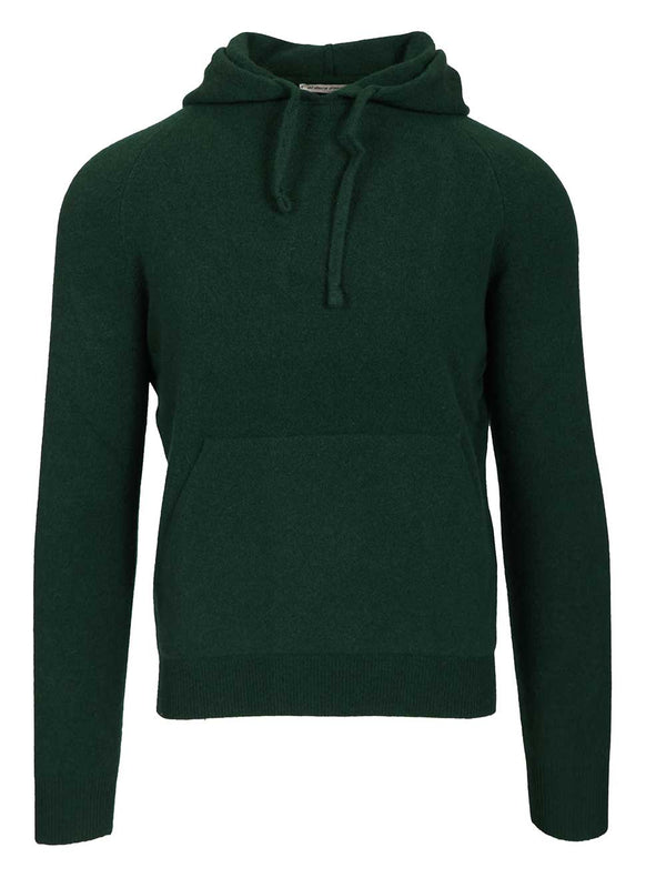 Mohair Hooded Sweater Knitwear Green