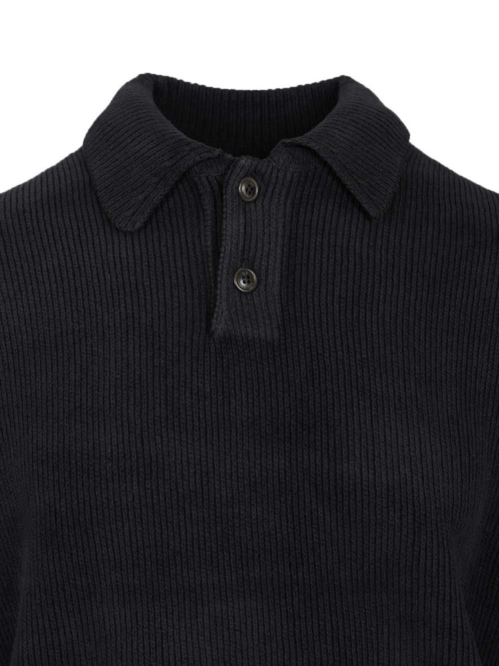 C.P. Company Chenille Polo Sweater Knitwear - Blue | abf3165814917f81dfe786387027e54fffbf8ab6