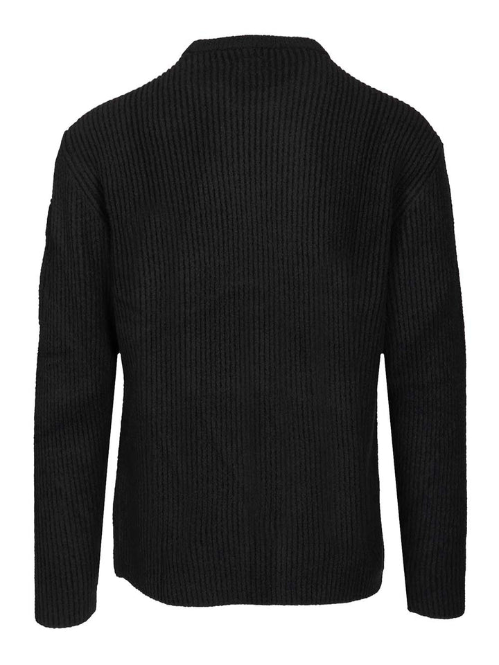 C.P. Company Lente Crewneck Sweater Knitwear - Black | d37513b0bb02c3d6bdc7b5d3a361e88770599252