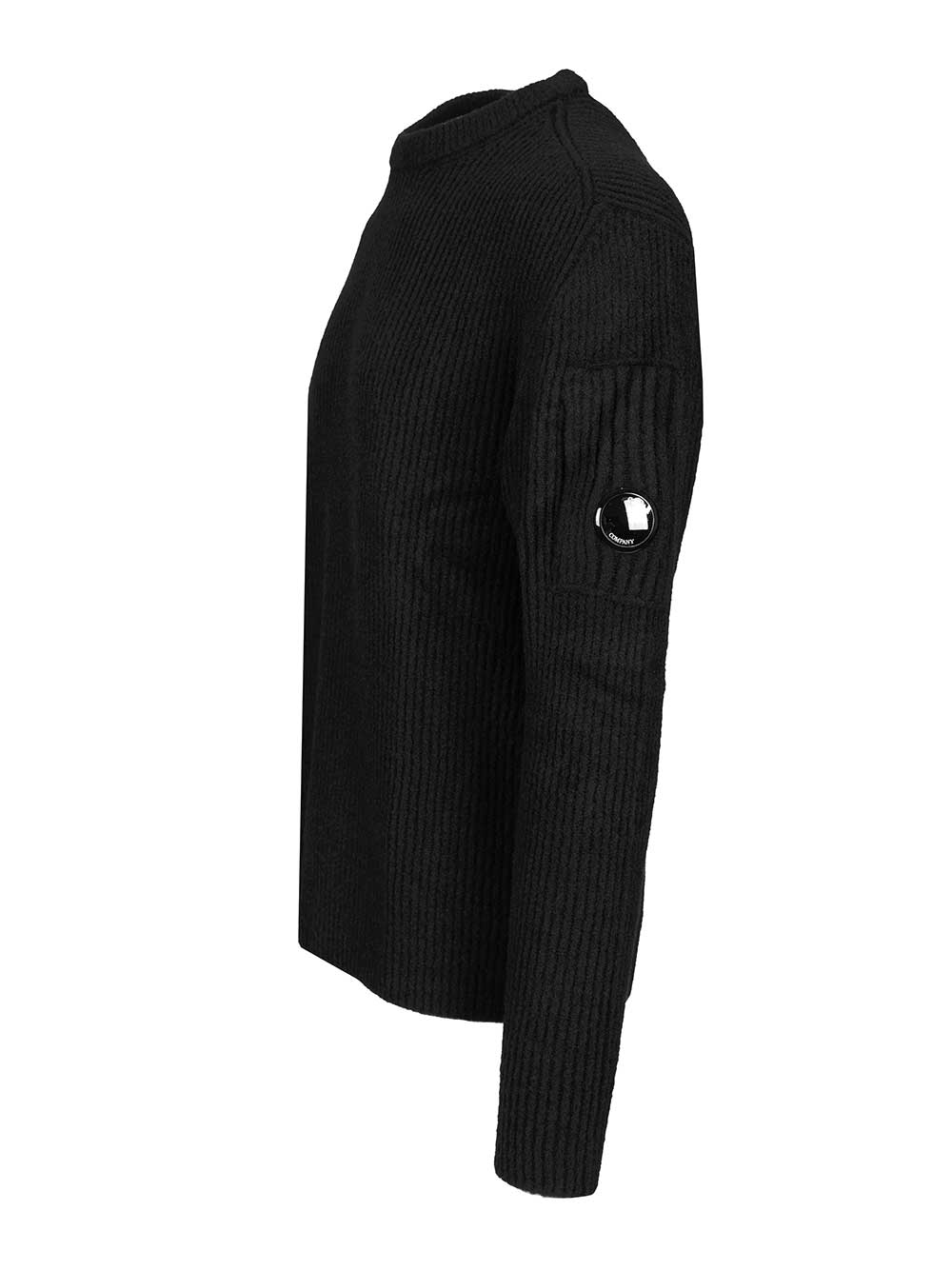 C.P. Company Lente Crewneck Sweater Knitwear - Black | ee740f1c44c12a4acde01da43ec9245fab57f875