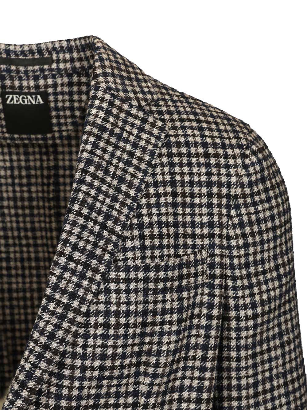 Ermenegildo Zegna Wool And Mulberry Silk Blazer Jackets - Multicolor | 86766038765eeae17687a1199ff28ca940c8636d