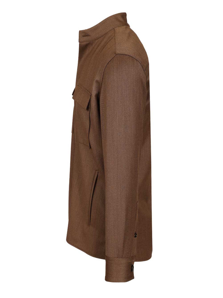 Ermenegildo Zegna Wool Overshirt Jackets - Brown | f9ec5e6b7b81e105db605cc409637baa5a99ee35