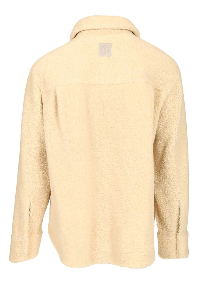 Loewe Shearling Overshirt Shirts - White | 5b7c7cad34e32dedc443de93d431339187126cc4