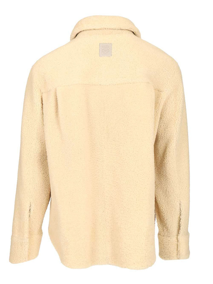 Loewe Shearling Overshirt Shirts - White | 937e933a1a9586395a0d3fd0bb18b7773b31789c