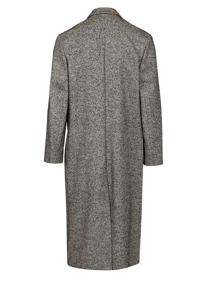 Loewe Double-Breasted Wool Blend Coat Coats - Grey | 6e4562273f8508d872edc7761893b0d080ff80f6