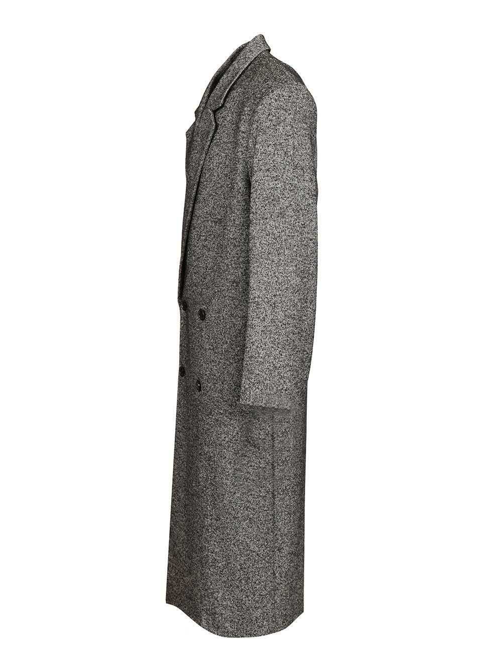 Loewe Double-Breasted Wool Blend Coat Coats - Grey | 266ba67268decb3960ada1233ff224c2c1b87e72