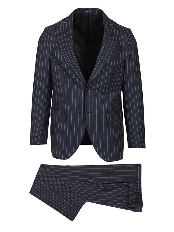 Pinstripe Suit Dresses Blue