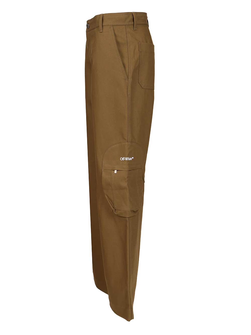 Off-White Bookish Cotton Cargo Pant Trousers - Brown | 96de80f6b885cfd85727d064586086864a199987