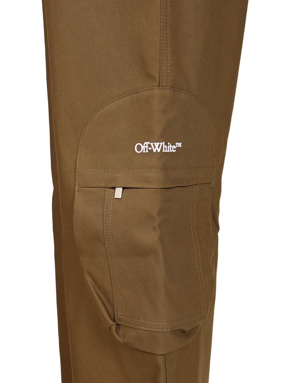 Off-White Bookish Cotton Cargo Pant Trousers - Brown | d32b62bf49f5882f7529476e2908b5f8b5fabe59