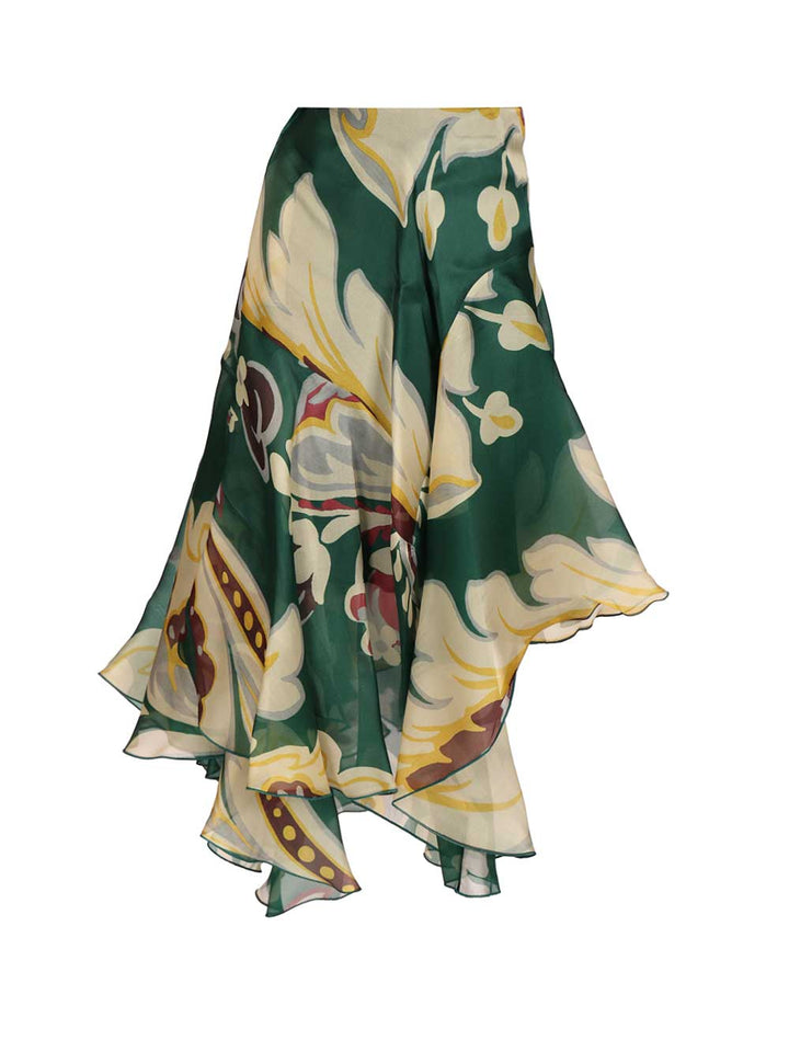 Etro Asymmetrical Midi Skirt Skirts - White | 6bda48056d6da3538a4963bebc427ddb312fec81