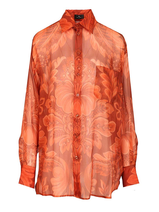 Silk Shirt Shirts Orange