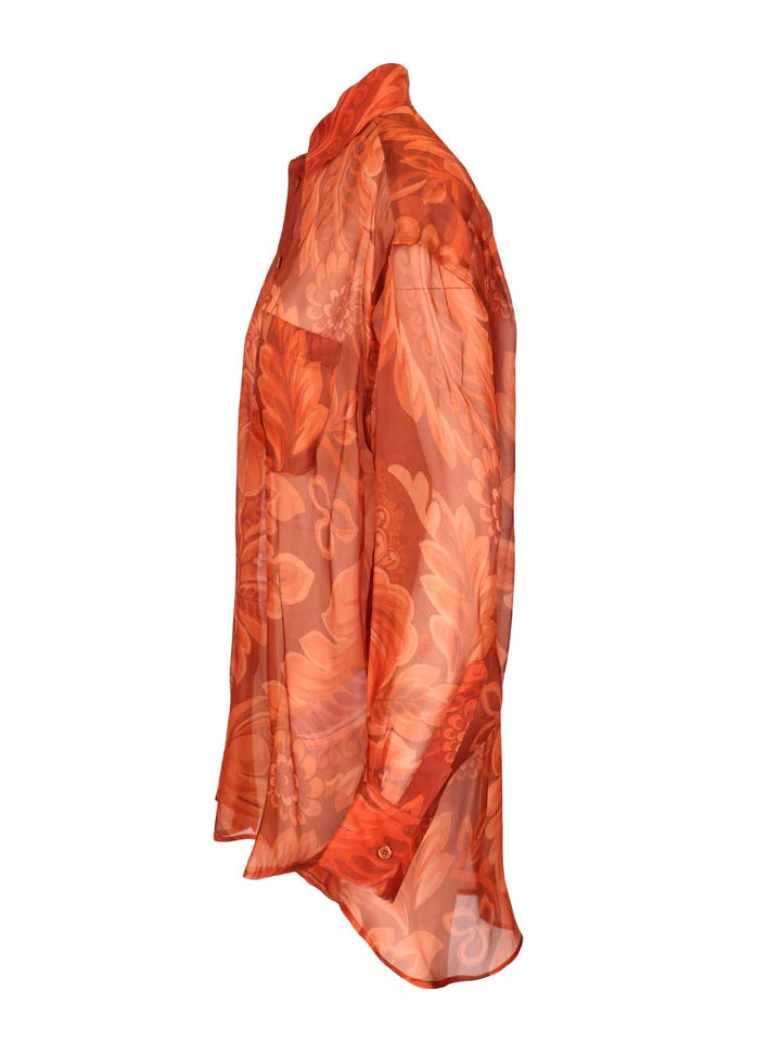 Etro Silk Shirt Shirts - Orange | 23d43e635e9334c9defeadc2ff3713163181d316