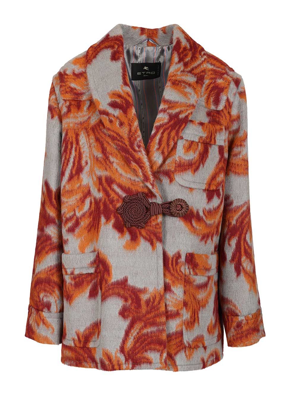 Etro Jacquard Wool Blend Coat Coats - Multicolor | 877d2b5f4c29d98ce6ba2c66953b783d3fc868e7
