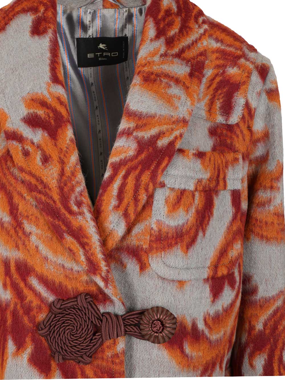 Etro Jacquard Wool Blend Coat Coats - Multicolor | 5892e549f5e9735467dcee9254bc31b480ba9e52