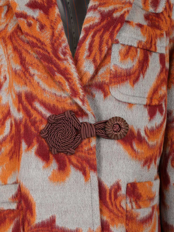 Etro Jacquard Wool Blend Coat Coats - Multicolor | b919ad6f740fcc4dd6c6f34afce9d52f0be68225