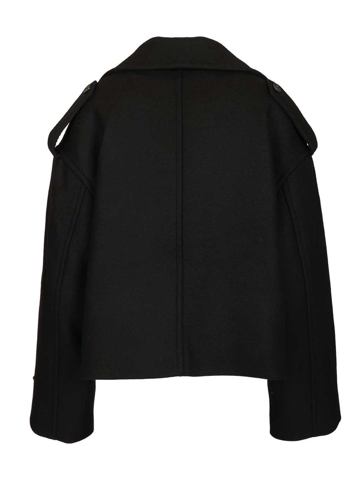 Maison KitsunÉ Short Coat Knitwear - Black | e3bbfbc35dc2585f62450f8ef612189fda4e0179