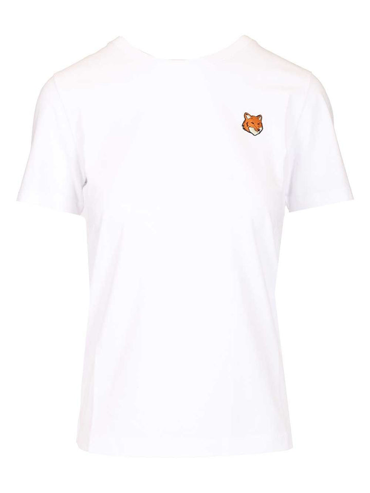 Maison KitsunÉ With Fox Head Embroidery T-Shirt - White | 3889086b373bb3948a8f50861222fc26d925a3d3