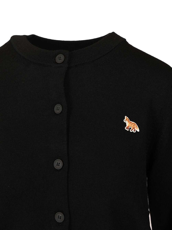 Maison KitsunÉ Baby Fox Merino Regular Cardigan Knitwear - Grey | 92cd155f75ffcb9016ea6e2eadcb1bba14738e05