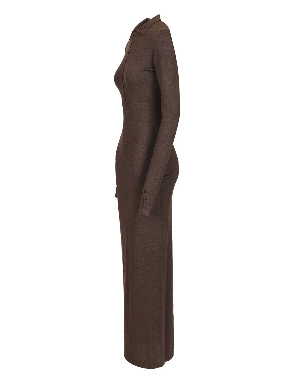 Jacquemus Merino Polo Dress Dresses - Brown | 8aa0073cc663646e48f54a6c49dc66da69f2ad0b