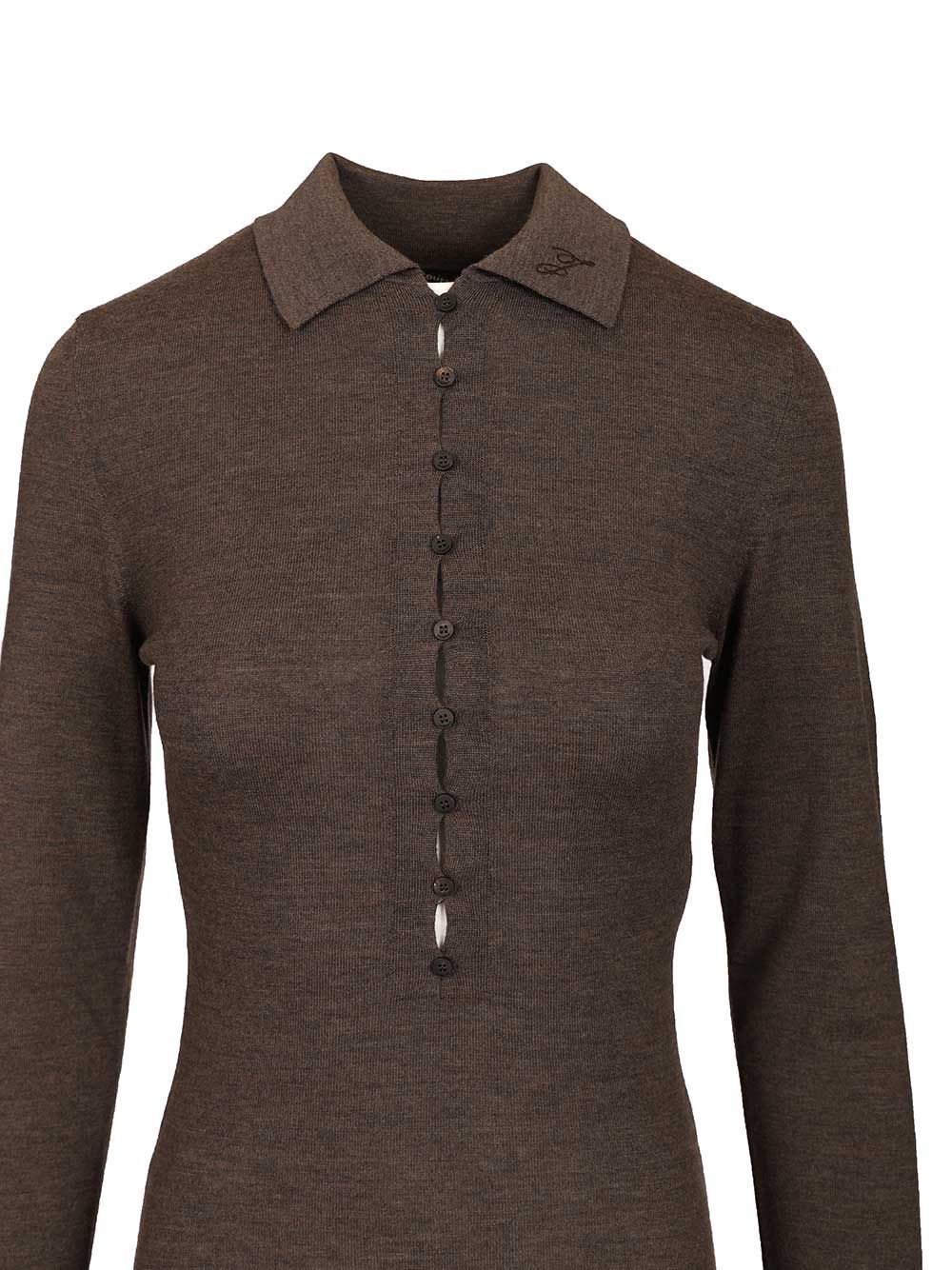 Jacquemus Merino Polo Dress Dresses - Brown | a83494fd9c64564e9acbfe9f2e7f67d83e1147a3