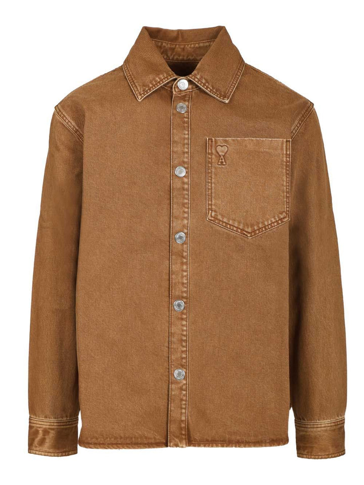 Ami Oversized Shirt Shirts - Brown | dcd46cea3916bc0e8207c8cf46cd3a212a3142fd