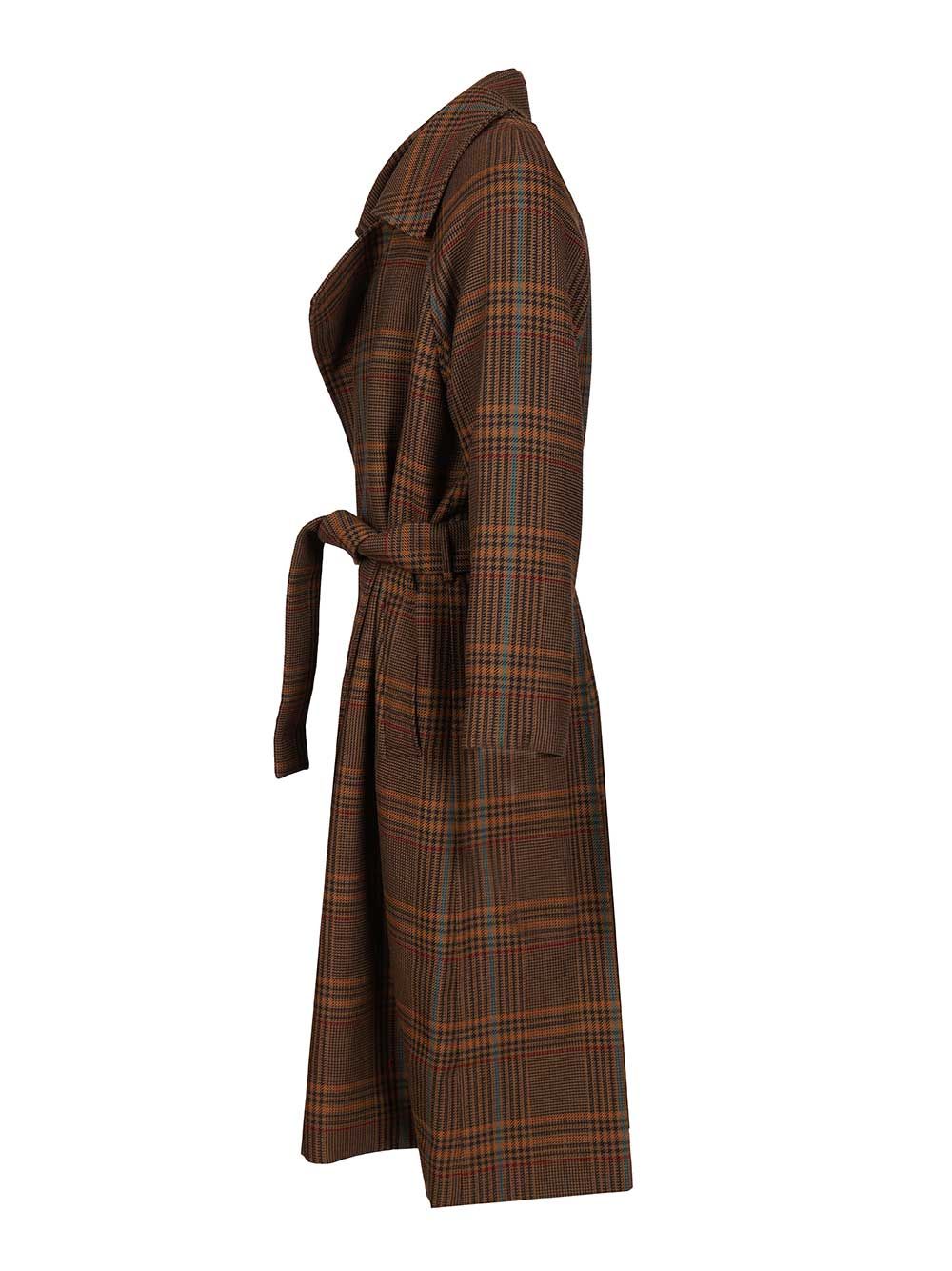 Saint Laurent Long Coat Coats - Brown | d758aac82115cb75bcbd8ff59c1ca808e7aaa344