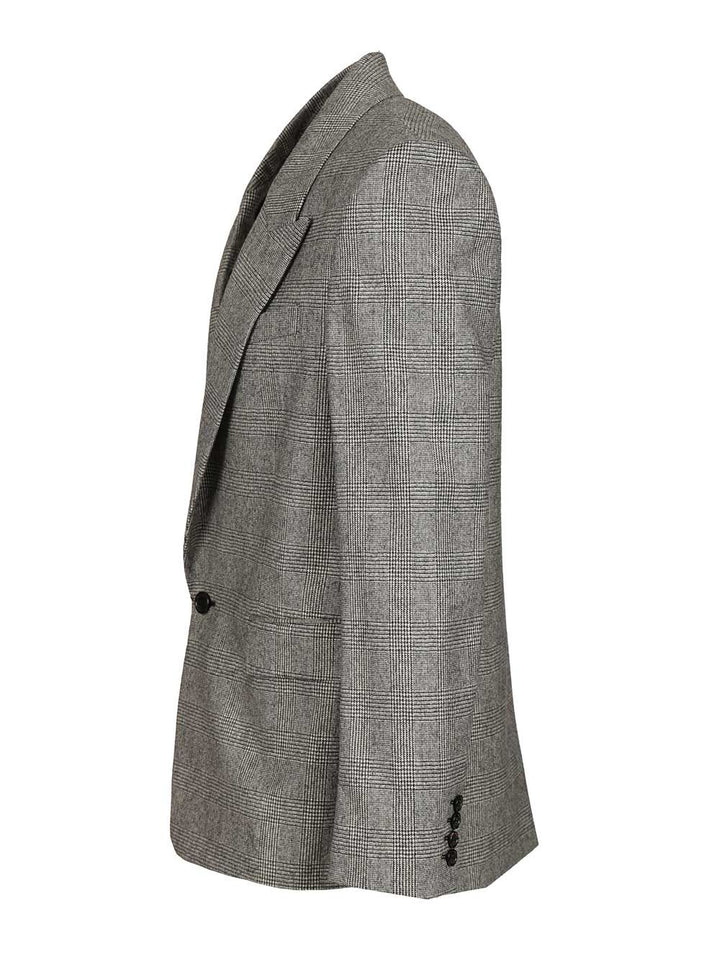 Saint Laurent Flannel Jacket Jackets - Grey | d490ba787c8df2019abd0ffee4342bac567073b4