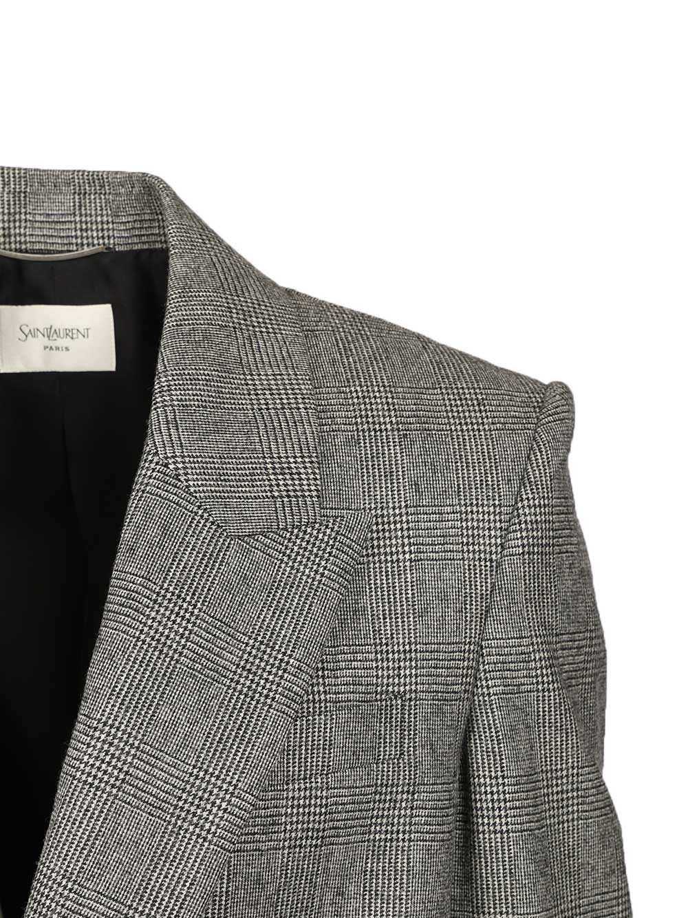 Saint Laurent Flannel Jacket Jackets - Grey | 46a93fd1e8aae425a9152a03abecab2fcf925500