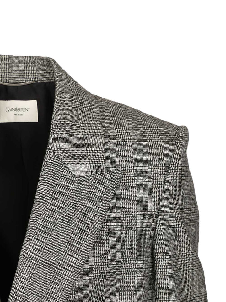 Saint Laurent Flannel Jacket Jackets - Grey | 46a93fd1e8aae425a9152a03abecab2fcf925500